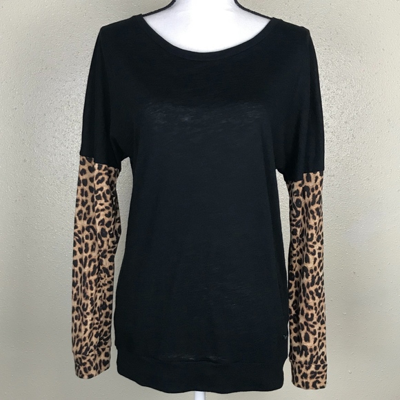 PINK Victoria's Secret Tops - Pink Victoria Secret Black Leopard Print T Shirt